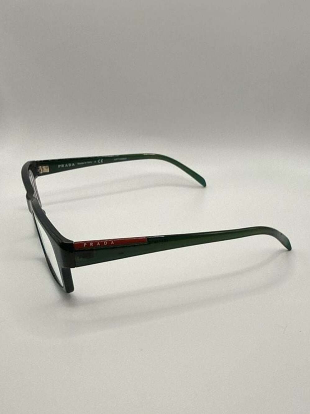 Prada PR B09V Rectangular Eyeglasses in Black and Green - Picture 3 of 5